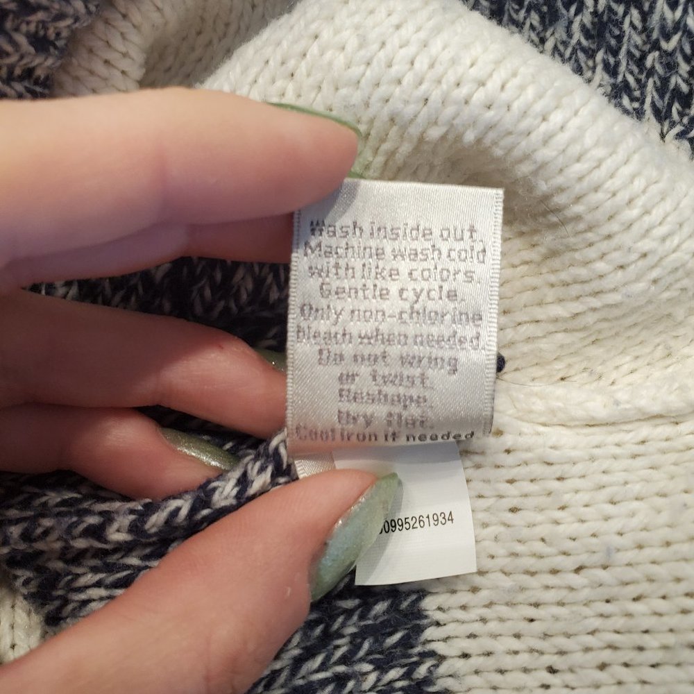White and Grey striped sweater with lace detail by Lauren Conrad - Picture 12 of 12